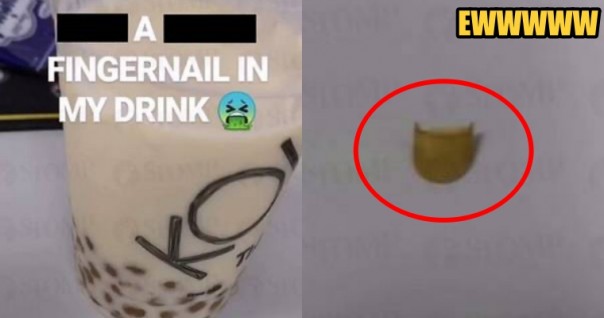 A finger nail was found in bubble drink